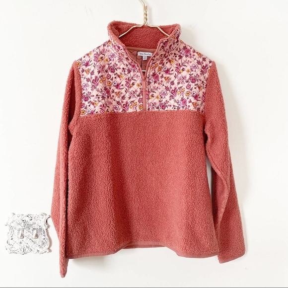 Vera Bradley Tops - NWT Vera Bradley Blush Fig Floral Teddy Fleece 1/4 Zip Pullover S/M